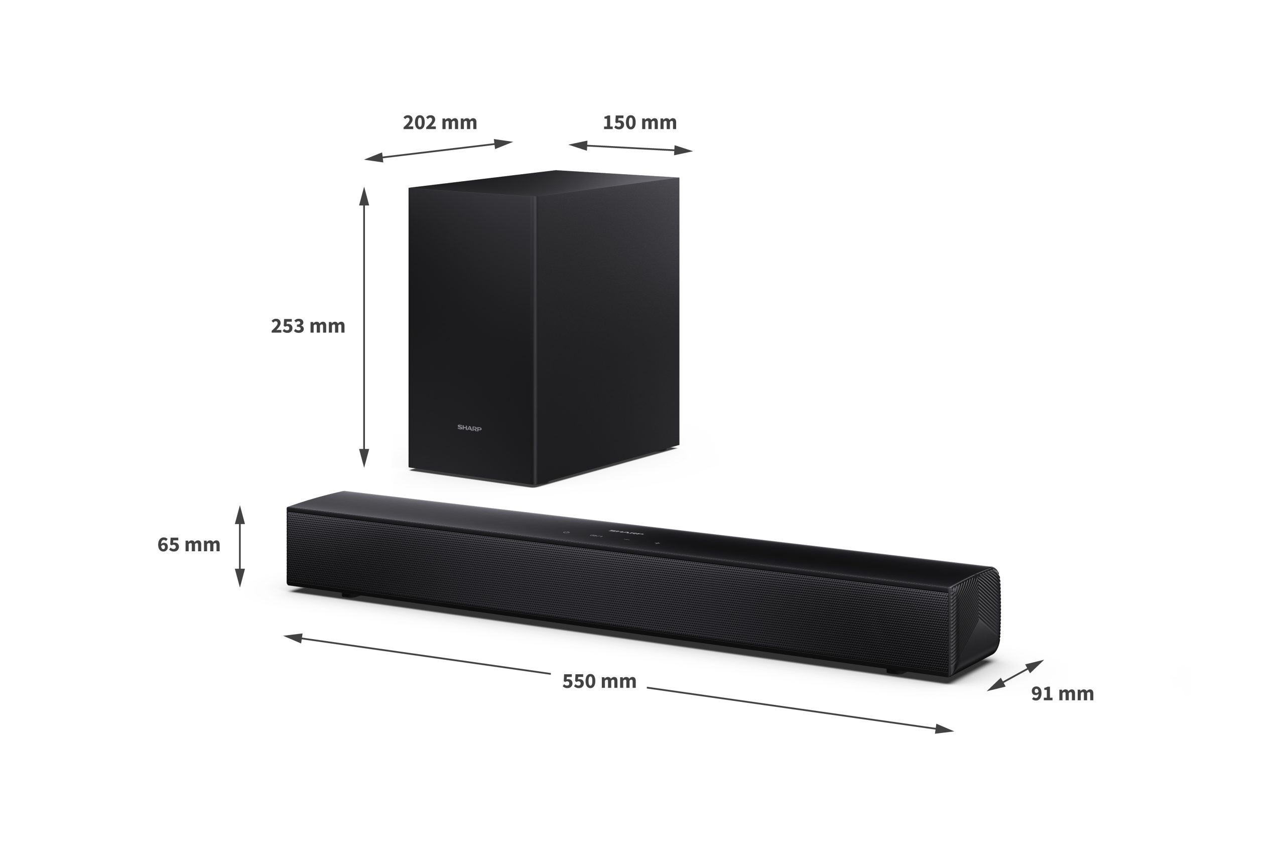 SHARP 2.1 COMPACT SOUNDBAR WITH WIRELESS SUBWOOFER 240W HT-SBW121 - Image 7